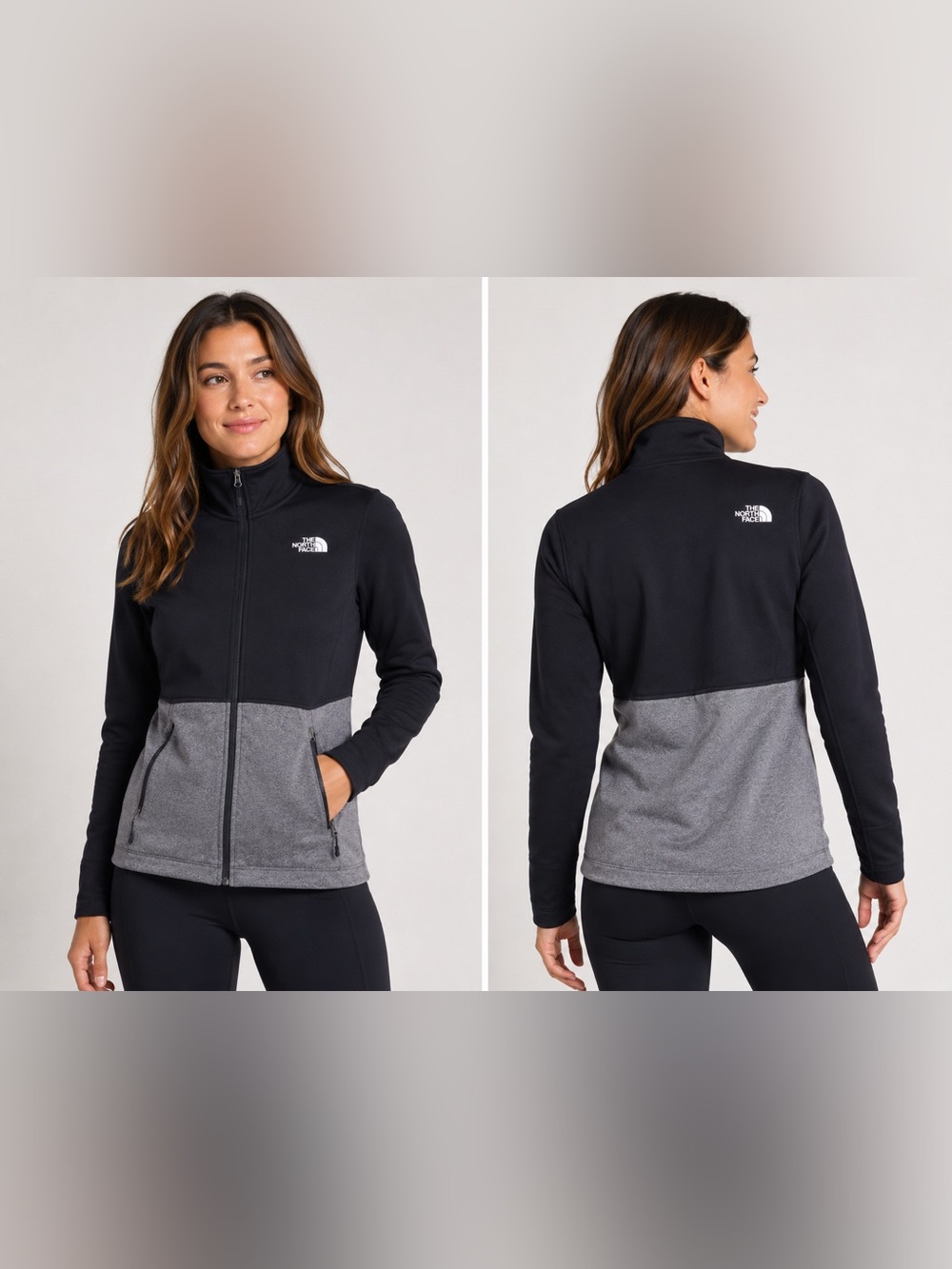 The North Face Women’s Black & Heather Gray performance Full Zip Jacket Small